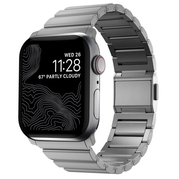 Nomad Bracelet à maillons en titane Apple Watch Series 1 á 10 / SE / Ultra (2) (44/45/46/49 mm) - Argent