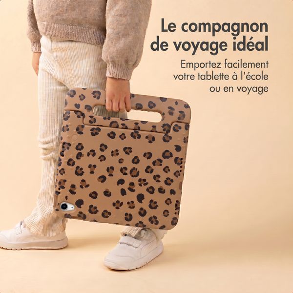imoshion Coque arrière Kidsproof Design avec poignée Apple iPad 11 (2025) 11 pouces A16 / iPad 10 (2022) 10.9 pouces - Motif panthère