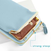 imoshion Sac téléphone en cuir végan Crossbody - Bleu