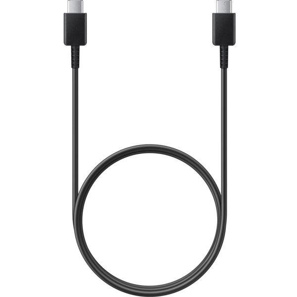 Samsung Original câble USB-C vers USB-C - 1 mètre - 25 Watt - Noir + Original l'Adapteur de charge radpide USB-C emballage d'usine - 25 Watt - Noir