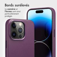 Accezz Étui de téléphone portefeuille en cuir 2-en-1 avec MagSafe Apple iPhone 14 Pro - Heath Purple