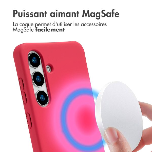 imoshion Coque arrière Color avec cordon amovible et MagSafe Samsung Galaxy S24 / S25 - Red Raspberry
