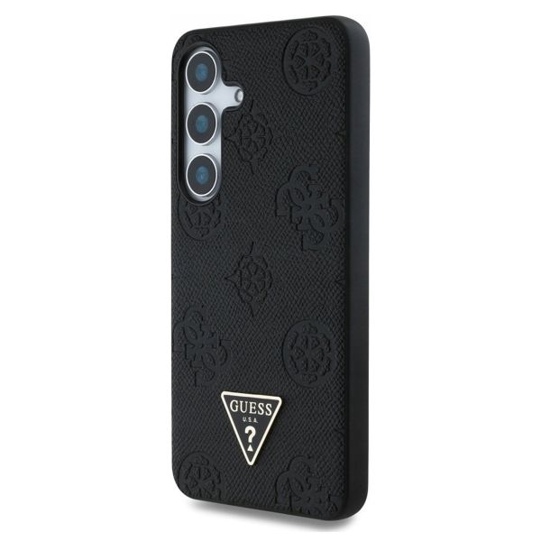 Guess Coque 4G Logo Triangle Strass Samsung Galaxy S25 - Noir
