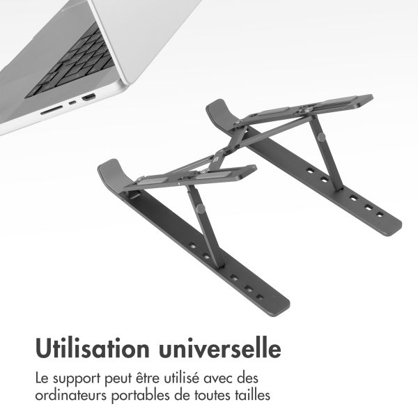 Accezz Support pour ordinateur portable - Support pour laptop - Réglable et pliable - Gris