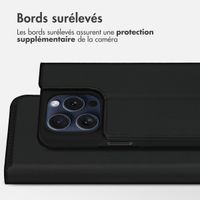 Accezz Étui de téléphone Slim Folio en cuir de qualité supérieure iPhone 15 Pro - Noir