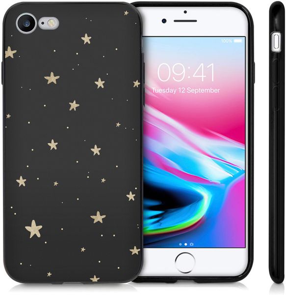 imoshion Coque Design iPhone SE (2022 / 2020) / 8 / 7 - Etoiles / Noir