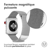 imoshion Bracelet magnétique milanais Apple Watch Series 1 - 11 / SE / Ultra (44/45/46/49 mm) - Taille S - Argent