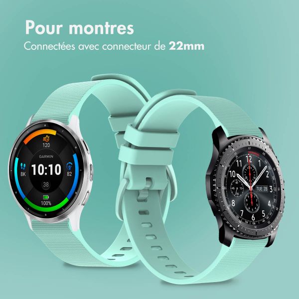 imoshion Bracelet sport en silicone avec boucle - Connexion universelle 22 mm - Vert menthe