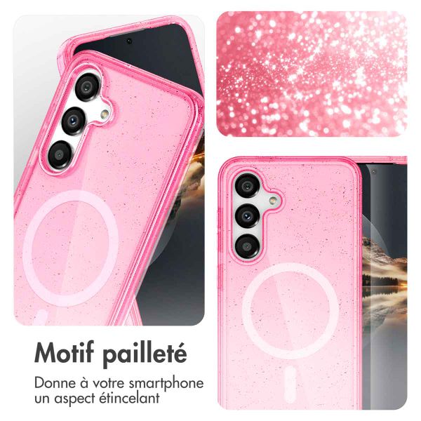 imoshion Coque Pailletée avec MagSafe Samsung Galaxy S25 Plus - Rose