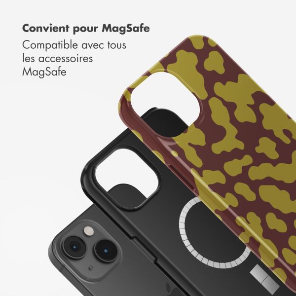 Selencia Coque arrière Vivid avec MagSafe Apple iPhone 14 - Moo'd Olive Dust