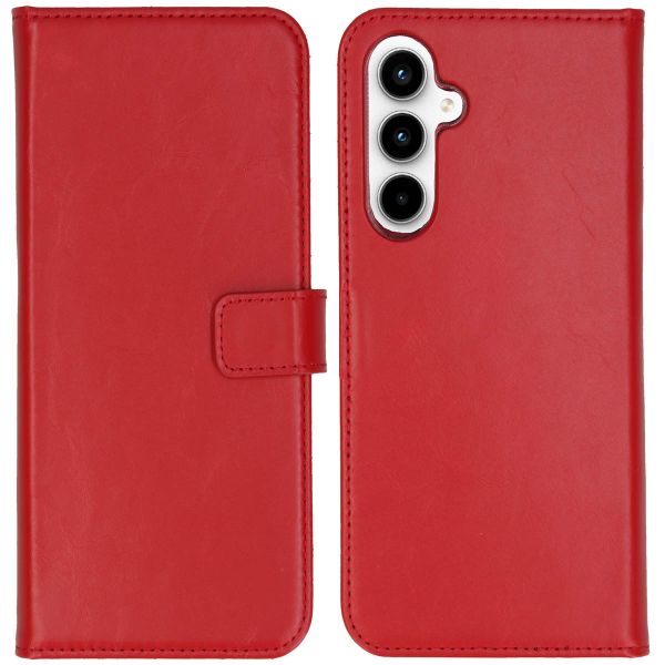 Selencia Étui de téléphone portefeuille en cuir véritable Samsung Galaxy A55 - Rouge