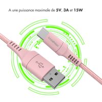 imoshion Braided USB-C vers câble USB - 1 mètre - Rose