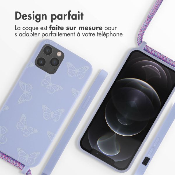 imoshion Coque design en silicone avec cordon Apple iPhone 12 (Pro) - Butterfly