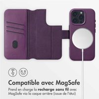 Accezz Étui de télephone portefeuille en cuir 2-en-1 avec MagSafe Apple iPhone 16 Pro Max - Heath Purple