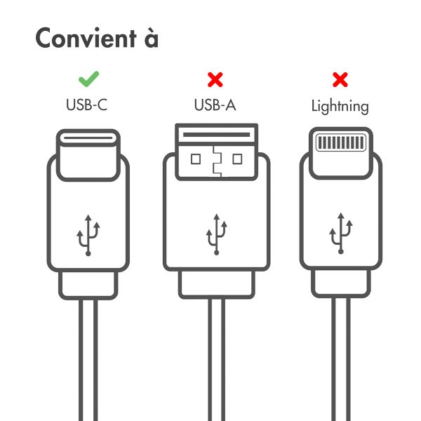 imoshion Braided USB-C vers câble USB-C - 0,5 mètre - Noir