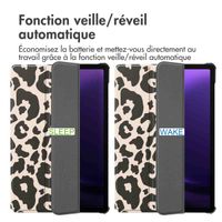 imoshion Coque tablette Design Trifold Samsung Galaxy Tab S9 11.0 pouces / Tab S10 FE / S9 FE 10.9 pouces - Leopard