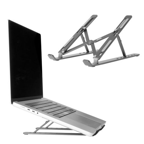 Accezz Support pour ordinateur portable - Support pour laptop - Réglable et pliable - Gris