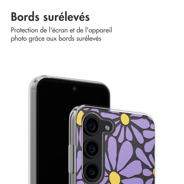 imoshion Coque design pour Samsung Galaxy S23 FE - Tropical Violet Flowers Connect