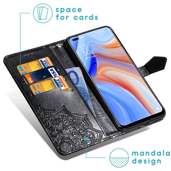 imoshion Etui de télephone Mandala Oppo Reno4 Z 5G - Noir