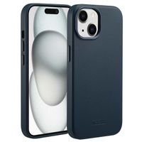 Accezz Coque arrière en cuir avec MagSafe Apple iPhone 15 - Nightfall Blue