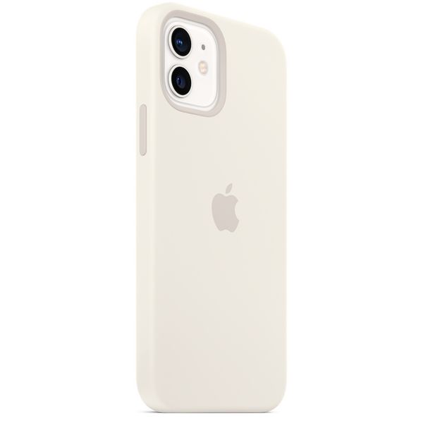 Apple Coque en silicone MagSafe Apple iPhone 12 (Pro) - White