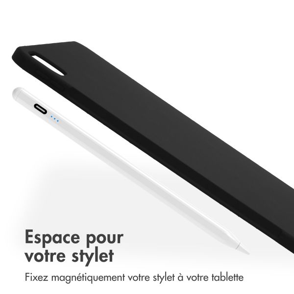 Accezz Coque Liquid Silicone avec porte-stylet Apple iPad Pro 13 (2025) M5 / (2024) M4 - Noir