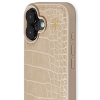 iDeal of Sweden Coque Vegan Leather iPhone 16 - Warm Beige Croco