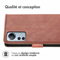 imoshion Étui de téléphone portefeuille Luxe Xiaomi 12 Lite - Brun