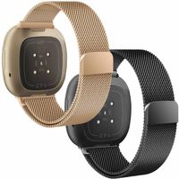 imoshion Multipack bracelet Milanais le Fitbit Versa 4 / 3 / Sense (2) - Noir / Rose Champagne