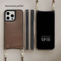 Selencia Coque de télephone Nova avec cordon et porte-cartes Apple iPhone 15 Pro Max - Mocha Brown