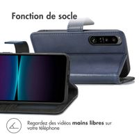 imoshion Étui de téléphone portefeuille Luxe Sony Xperia 1 IV - Bleu foncé