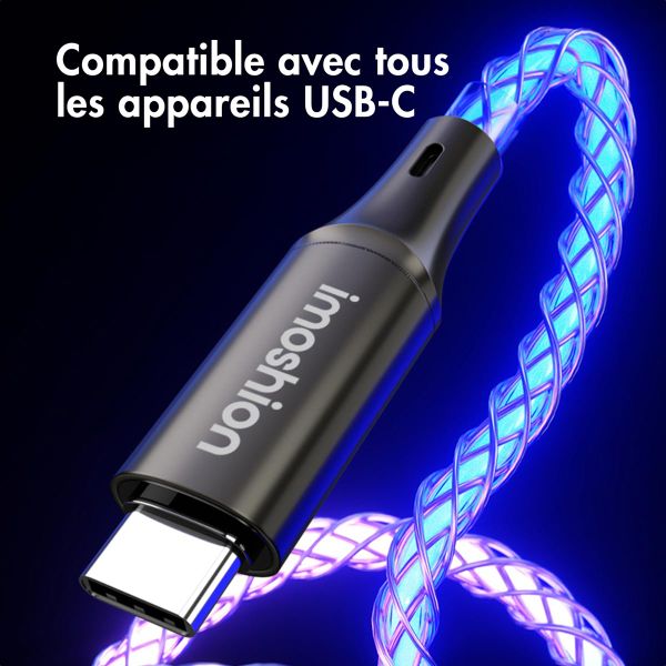 imoshion Câble de charge rapide lumineux RGB - USB-A vers USB-C - 2 mètres