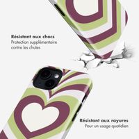 Selencia Coque arrière Vivid avec MagSafe Apple iPhone 14 - Double Hearts Plum Fern