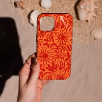 Selencia Coque arrière Vivid avec MagSafe Apple iPhone 14 - Tropical Vibes Apricot