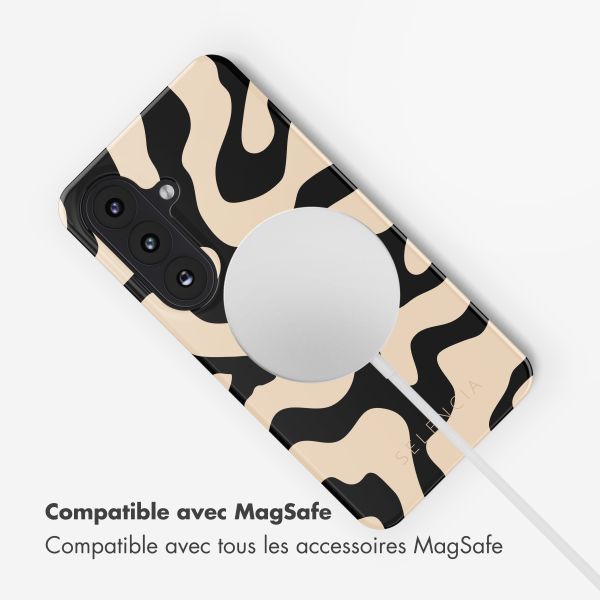 Selencia Coque arrière Vivid avec MagSafe Samsung Galaxy S26 Plus - Art Wave Black