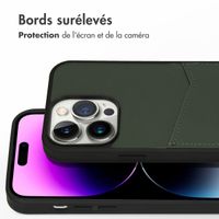 Accezz Coque en cuir de qualité supérieure avec fentes pour cartes Apple iPhone 14 Pro Max - Vert