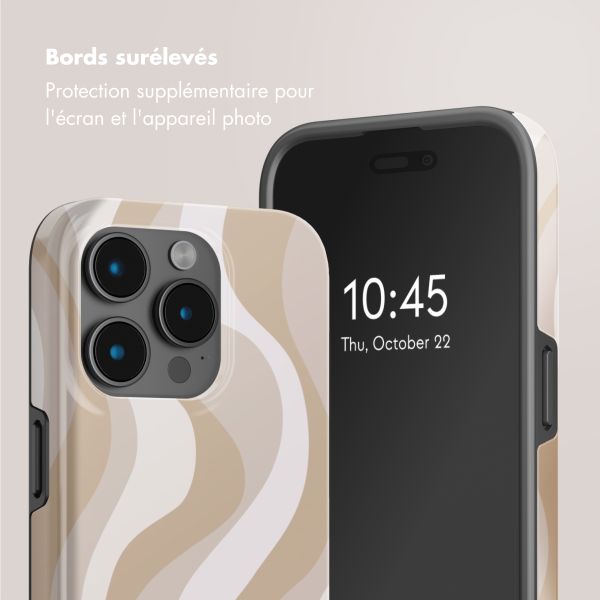 Selencia Coque arrière Vivid Tough avec MagSafe iPhone 15 Pro Max - Desert Waves Beige