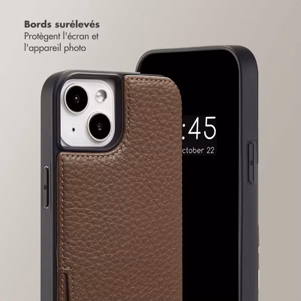 Selencia Coque de télephone Nova avec cordon et porte-cartes Apple iPhone 14 / 13 - Mocha Brown