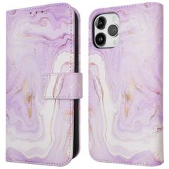 imoshion Étui de télephone portefeuille Design Apple iPhone 12 (Pro) - Purple Marble