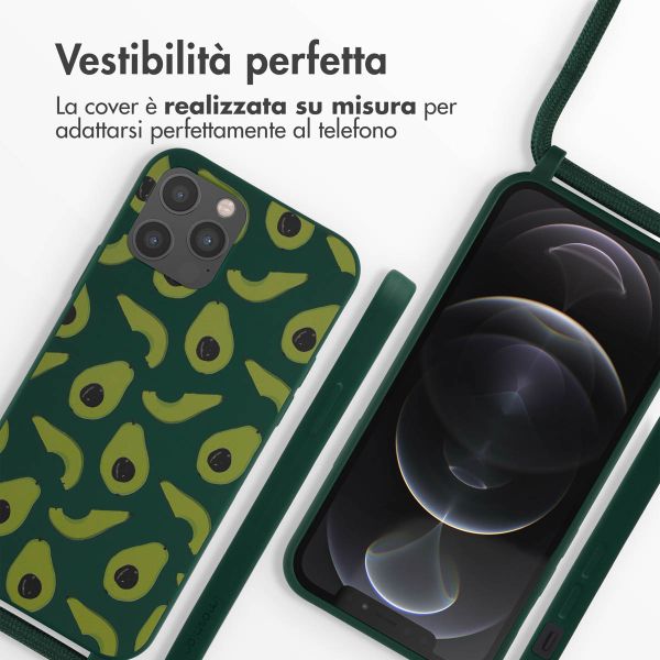 imoshion Coque design en silicone avec cordon Apple iPhone 12 (Pro) - Avocado Green