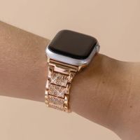 Selencia Bracelet à maillons scintillants Apple Watch Series 1 t/m 9 / SE (38/40/41 mm) | Series 10 / 11 (42 mm) - Rose Doré