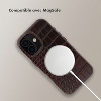 Selencia Coque arrière Croco avec MagSafe Apple iPhone 16 - Choco Brown
