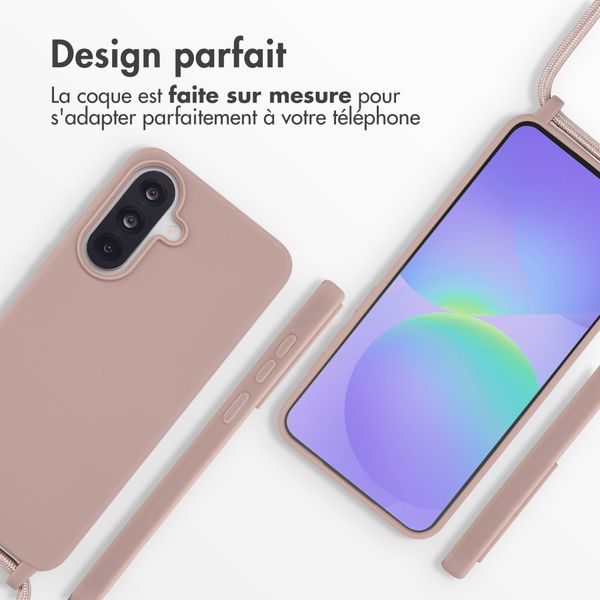 imoshion Coque en silicone avec cordon Samsung Galaxy A37 (5G) - Sand Pink