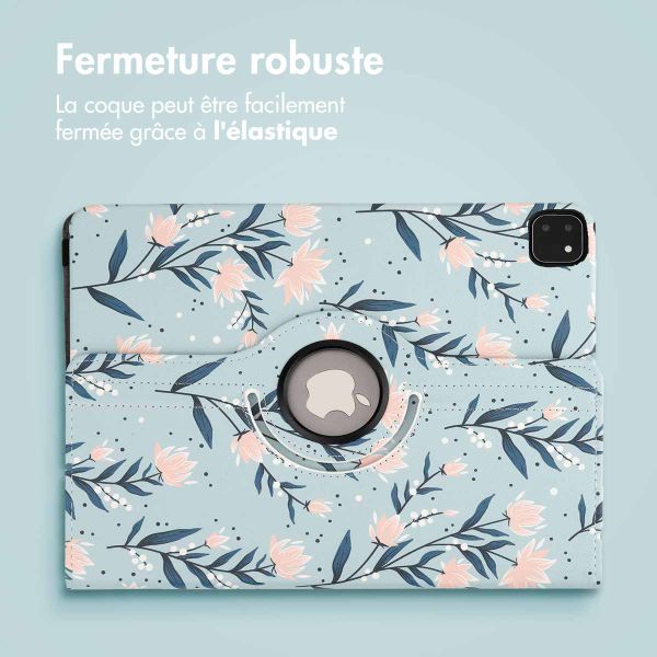 imoshion Coque Design rotatif à 360° Apple iPad Pro 12.9 (2018/2020/2021/2022) - Flowers