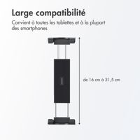 Accezz Support de tablette pour voiture - Tableau de bord et pare-brise - Réglable - Universel - Noir