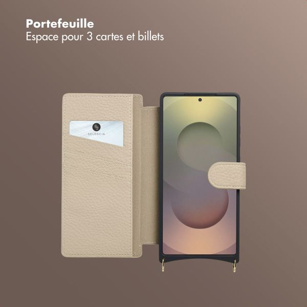 Selencia Étui Riva avec MagSafe et cordon de téléphone Samsung Galaxy S25 Ultra - Beige