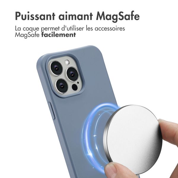 imoshion Coque arrière Color avec cordon amovible et MagSafe Apple iPhone 14 Pro Max - Ash Blue