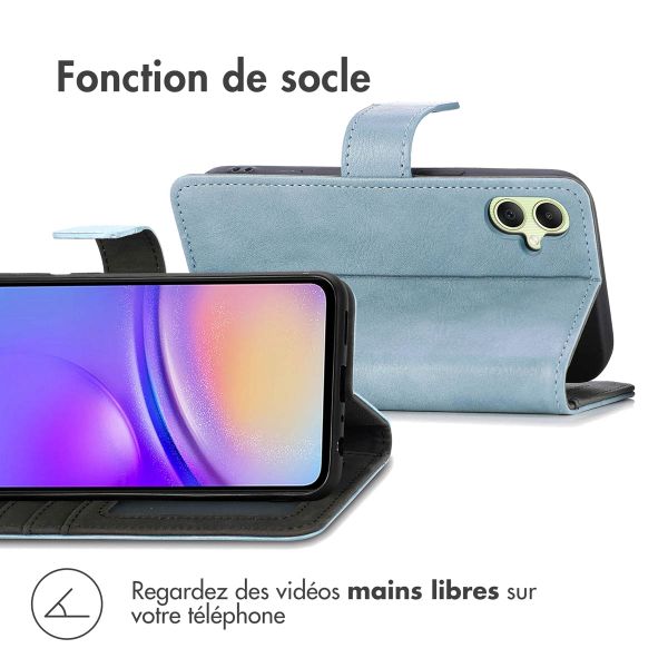 imoshion Étui de téléphone portefeuille Luxe Samsung Galaxy A05s - Bleu clair