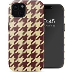 Selencia Coque arrière Vivid avec MagSafe Apple iPhone 15 - Pied-de-Poule