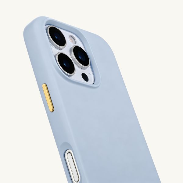 Selencia Coque arrière Rivièra avec MagSafe avec crochets amovibles Apple iPhone 16 Pro - Powder Blue